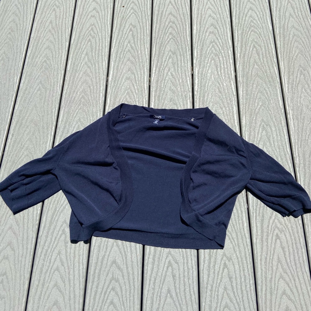 Navy blue shawl.